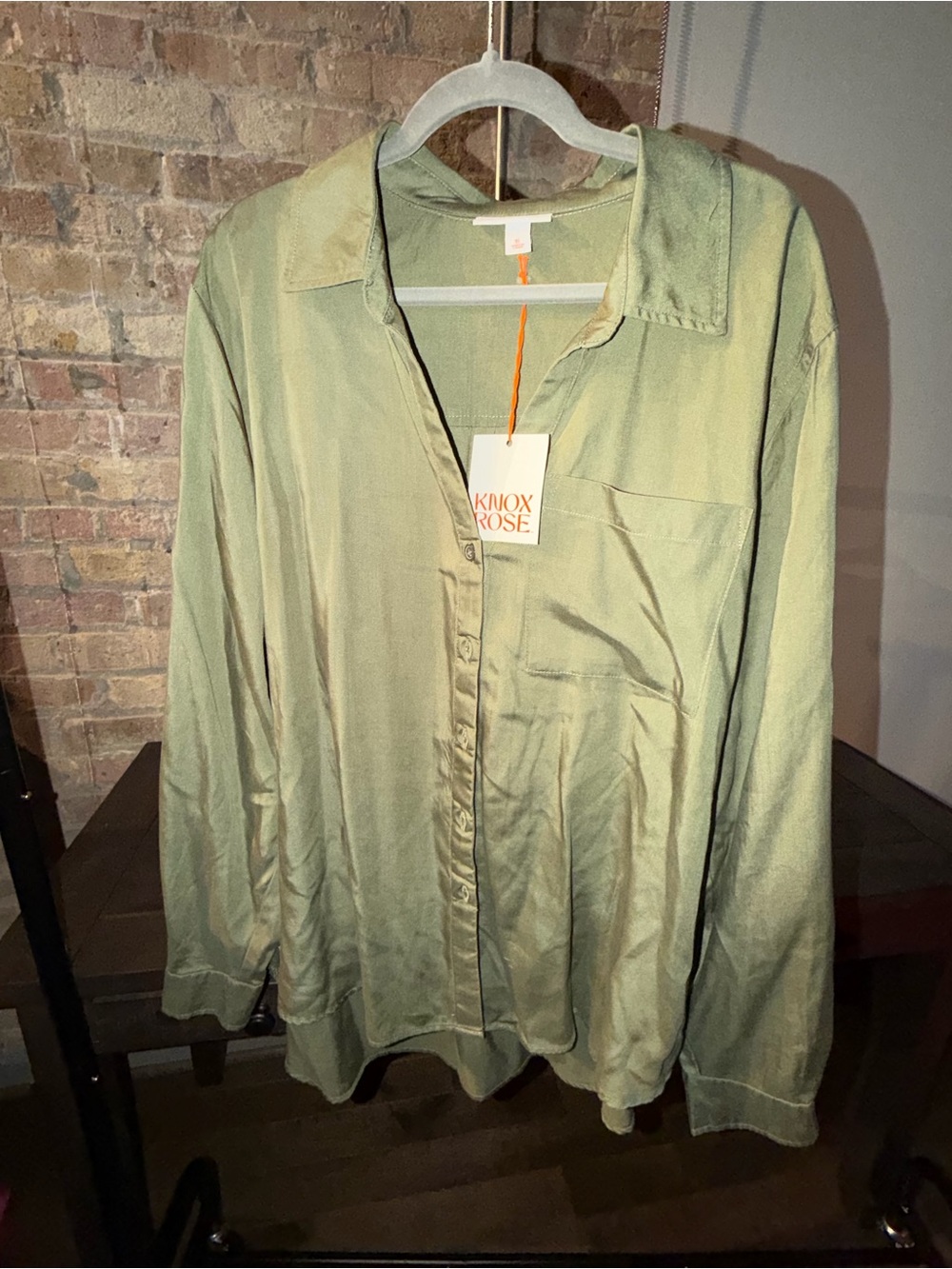 Knox Rose Olive Green Button-Up Shirt